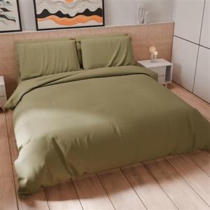 PETTI Artigiani Italiani - Set Copripiumino Singolo 200x140 cm (1 Federa 63x63 cm Inclusa), Parure Copripiumino Morbida Microfibra Tinta Unita Fango