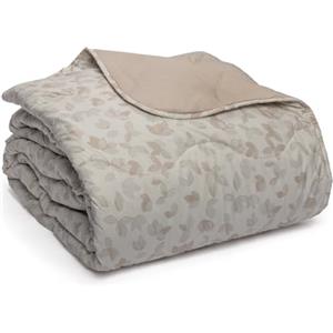 Foppapedretti Notte & Natura Trapunta letto matrimoniale; Foglie Sabbia, rivestimento 100% cotone Percalle, Made in Italy