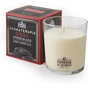 Cereria Di Giorgio Candela Profumata Cera Vegetale,durata fino a 44h- Made In Italy Aromaterapia - Tonka - Afrodisiaco