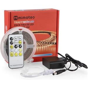 M mimotec - Nastro LED CCT, Luci LED Camera 5 metri con telecomando, chip 3535, Dimmerabile Luce Fredda a Luce Calda 2700K-6500K, Striscia Super Brillante LED per Feste, LM2403