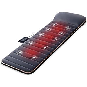 Snailax Tappetino Massaggiante Vibrante con Calore, Materasso Massaggiante Riscaldato con 4 Materassi Riscaldanti, Sedile Massaggiantr con 10 Motori a Vibrazione, Letto Massaggiante, Natale Regalo