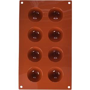 silikomart | SF004 Stampo in Silicone per Monoporzioni SEMISFERA, Antiaderente, 8 cavità, Confezione da 1 Stampo per Dolci, Ø 50 h 25 mm, Made in Italy