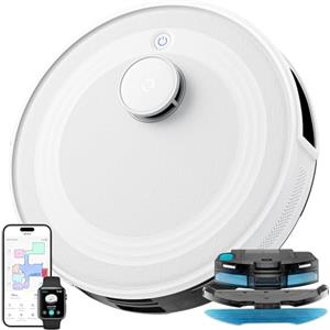 LEFANT M2 Robot Aspirapolvere Lavapavimenti Con Mappatura,Aspirazione 6000 Pa,Navigazione Laser Tecnologia PSD Avoidance,Pulizia Personalizzata,Autonomia di 140 minuti,Controllo tramite APP/Alexa/WiFi