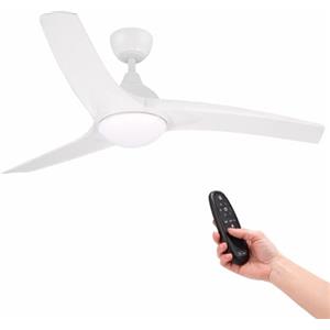 M mimotec - Ventilatore da Soffitto con luce Led Ivara Bianco 58W, Telecomando, Basso consumo, motore DC 34W+Luce Led 24W, 6 velocità,Silenzioso,3 Pale, inverno-estate, timer