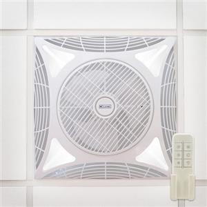 M Ledme - Ventilatore da Soffitto Armstrong Square 68W con luce Led Bianca Fredda (6000k), Incassato, 1172LM, Telecomando, Motore AC, Silenzioso, 3 velocità, ideale per uffici. LM8087