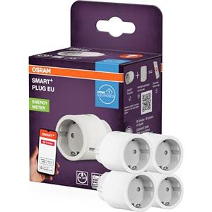 OSRAM SMART+ ZIGBEE Presa EU in bianco, presa intelligente con monitoraggio del consumo energetico e tecnologia ZigBee per integrare dispositivi elettrici nel sistema smart home,4-Pack