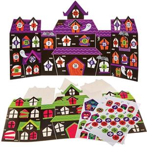 Baker Ross FN297 Kit per il conto alla rovescia della casa stregata di Halloween - Confezione da 2, Calendario dell'Avvento di Halloween, lavoretti di Halloween per bambini