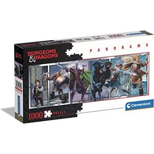 Clementoni- Dungeons & Dragons Panorama Dragons-1000 Pezzi Adulti, Puzzle Panoramico, Made in Italy, Multicolore, 39736