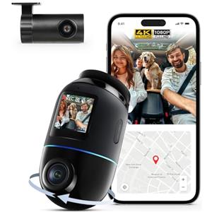 70mai Dash Cam 4K Omni, Dual-Channel 4K+1080P DashCam Auto 360 Gradi, Rilevamento Movimento AI, Visione Notturna, 5GHz WiFi6 GPS Telecamera per Auto, Modalità Parcheggio 24H, Controllo APP, Max 512G