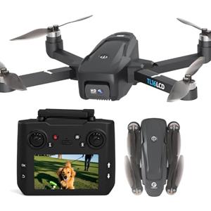 Tolatoyus Drone con Telecamera 4K per Adulti, Drone GPS con Telecomando LCD Follow Me Ritorno Automatico Trasmissione 5G Lungo Raggio Quadricottero Pieghevole Droni per Principianti