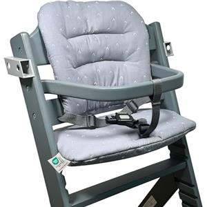 LaLoona baby bedding LaLoona Cuscino Seduta Seggiolone Pappa Per Safety 1st/Bebeconfort Timba - Cuscino Seggiolone Pappa Bimbo 2 Pezzi, Imbottito, OEKO-TEX Standard 100, Lavabile in Lavatrice - Grigio