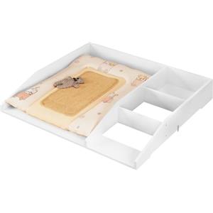 WOLTU Fasciatoio per Cassettiera, in MDF, 80x74,5x13,5 cm, Fasciatoio Neonato Salvaspazio con Altezza Regolabile, Adatto a Comò con Profondità 47,5-50 cm, Bianco