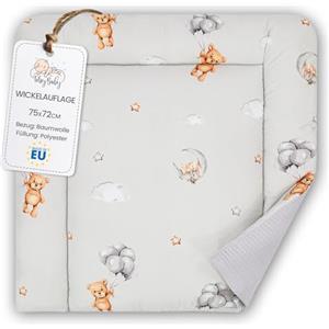 Totsy Baby Materassino fasciatoio 75x72 cm - cuscino neonato in cotone lavabile pieghevole e portatile materasso da viaggio tappetino per cassettiera lavatrice e tavolo 75 x 72 Oeko-Tex Orsetti