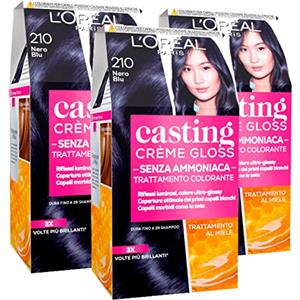 L'Oreal Paris 3x L'Oréal Paris Colorazione Casting Crème Gloss Colore 210 Nero Blu - 3 tinte