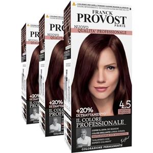 Franck Provost Tinta Permanente Riutilizzabile per Capelli con Trattamento di Bellezza Colorazione Professionale e Copertura Ottimale Lunga Durata Colore 4.5 Castano mogano - 3 Tinte