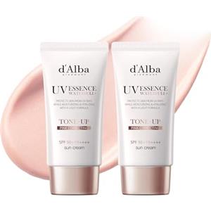 d'alba Piedmont d'alba Lozione Solare Tonificante Waterfull SPF50+PA++++ di Tartufo Bianco italiano, Crema Solare Colorata con Filtri UV Vegani, Lozione Solare Luminosa e Illuminante, Skincare Coreano (Rosa 100ml)