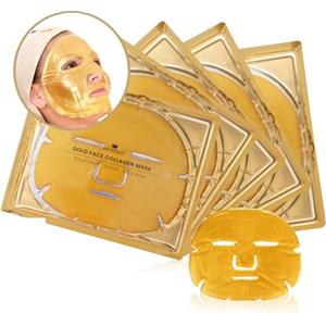 Revitale Maschera viso 24K Oro (confezione da 5), Maschera idratante e nutriente in fogli con collagene ed estratti naturali per una pelle radiosa e idratata