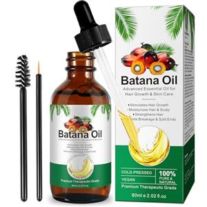IFUDOIT Olio di Batana per Capelli 60 ml, Olio Essenziale di Batana Puro al 100% Pressato a Freddo, Favorisce la Crescita dei Capelli, Nutre il Cuoio Capelluto, Previene la Caduta e la Rottura dei Capelli