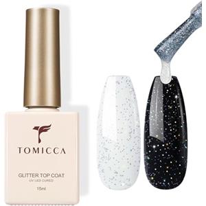 TOMICCA Top Coat Gel UV 15 ML No Wipe Top Coat Gel Smalto Soak Off Top Coat per Nail Art Design Nail Art Kit Manicure Kit per nail art fai da te