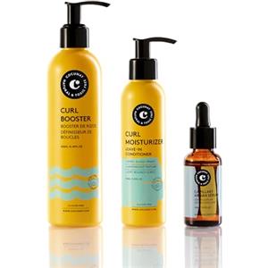 COCUNAT - Programma Ricci Splendenti - Idratante Leave In + Curl Booster + Serum all'Olio d'Argan - Metodo Curly - Idrata, Districa, Nutre, Elimina l'Increspamento - 250ml+150ml + 30ml