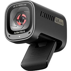 AnkerWork C310 Webcam, Webcam 4K, 12 Megapixel, AI Auto Focus, AI Framing, AI Noise Canceling Mic, Privacy Cover integrata e FOV regolabile, 1080p@60FPS HDR, per videochiamate e Livestreams