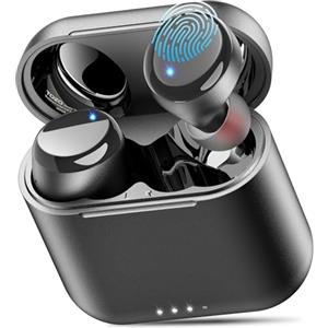 TOZO T6 Cuffie Bluetooth 5.3 con Controllo Touch ORIGX Acustica EQs Regolazione 45 Ore Riproduzione Supporta Caricatore Wireless e USB IPX8 Nero