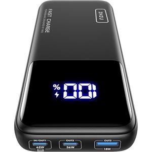 INIU Power Bank, 20000mAh 65W Powerbank Fast Charging, Caricatore Portatile USB C Input & Output Compatibile con MacBook Pro Steam Deck iPhone 17 16 15 14 13 12 11 Pro Max Mini Max iPad Samsung etc