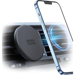 YOSH Porta Cellulare Auto Magnetico per MagSafe, [1s Installazione & Protezione in Gomma Completa], Ultra Stabile con Magneti N55, Supporto per iPhone Serie 17/16/15/14/13/12, Senza Piastra Metallica