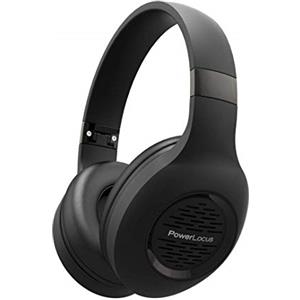PowerLocus Cuffie Bluetooth Over Ear, cuffie wireless pieghevoli con microfono, bassi bassi profondi Hi-Fi, morbidi paraorecchie wireless e cablate per cellulare, tablet, PC (nero)