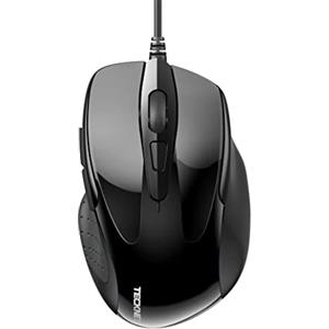 TECKNET PRO Mouse con Filo,6400DPI Raton Ottico con USB Cablato,6 Pulsanti,Cavo USB 1.5M, Mouse per Computer o Laptop-Nero