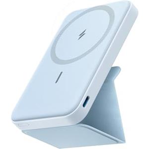 Anker Power Bank Magsafe 5000 mAh con Magsafe 622 Magnetico Senza Fili (MagGo), Powerbank Magnetico Pieghevole con USB-C per iPhone 17 Pro Max/Serie 16-12(Blu)