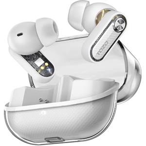 TOZO Crystal Pods Cuffie Bluetooth 5.4 con Ibrido ANC Chiamata IA ENC ORIGX 2.0 Acustica EQ Regolazione 35 Ore Riproduzione Gioco Modalità Ricarica Rapido USB Tipo C IPX5 (Bianco)