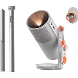 XGIMI MoGo 4 2025 NUOVO Proiettore Portatile con Base PowerBase, 5 Ore di Autonomia, Google TV con Netflix con Licenza, Supporto Regolabile a 360°, 450 Lumen ISO, 2 x 6W Harman Kardon