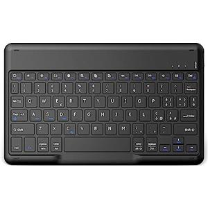 EasyAcc Bluetooth Wireless Tastiera per iOS Tablet (iPad 10.2/10.9, iPad Pro/Air), [QWERTY] Italia Layout - Portatile Tastiera per Android Tablet (Samsung Galaxy Tab/Lenovo/Huawei), Nero