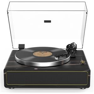 Retrolife Giradischi con Altoparlanti Incorporati, Giradischi Vinile Bluetooth 2 Velocità 33/45 RPM e Auto-Off/Aux-In/RCA