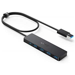 Anker Hub USB 3.0 a 4 Porte per Trasferimento Dati, USB Hub Multiporta Ultra Sottile (1cm di spessore) per Trasmissione Dati Alta Velocità(5Gbps) e Sincronizzazione per Macbook, Chiavette USB e Altro