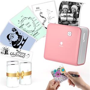 Phomemo M02 Pro Mini Stampante Fotografica Portatile - 300 DPI, Termica Bluetooth, Tascabile con 3 Rotoli di Carta - Per Appunti di Studio, Foto, Regali, Etichette - Rosa