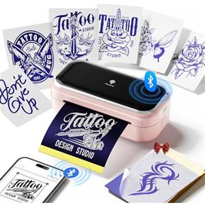 Phomemo TP31 Stampante Stencil Tattoo 3 Pollici, 2024 Aggiornata Stampante Termica Tattoo Bluetooth Con 10 pz Carta Tattoo Printer, Compatibile Con Smartphone,PC