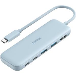 Anker 332 Hub USB C 5 in 1, Adattatore Type C con Display HDMI 4K, Porta dati da 5 Gbps e 2 Porte USB-A per MacBook Pro, Air, Dell XPS, Lenovo Thinkpad, Laptop HP Altro (Blu)
