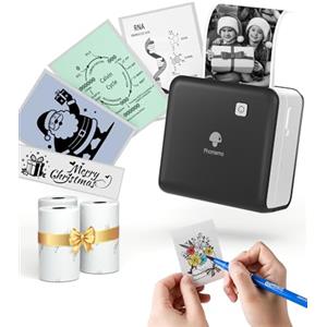 Phomemo Stampante Portatile, Mini Stampante Termica M02 Pro 300 DPI Stampante per Adesivi Stampante Fotografica Portatile con Tre Rotoli di Carta per Appunti e Schemi di Studio, Apprendimento, Foto