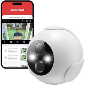 SwitchBot Telecamera di sicurezza wireless 2K, impermeabile per esterni con funzionamento a batteria da 10000 mAh, visione notturna a colori, rilevamento del movimento AI umano/animale, compatibile