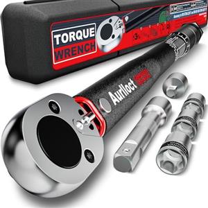 Aurlloct Chiave Dinamometrica 1/2", 20-230 Nm Chiavi Dinamometriche con Prolunga 12.5 cm, per Auto, Pneumatico di Piccoli Elettrodomestici, 6 pezzi