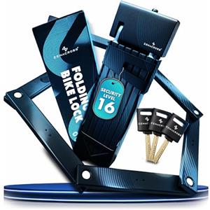 Zenacross - Lucchetto Bicicletta Antifurto Alta Sicurezza - Lucchetto per Bicicletta Acciaio Temprato e Supporto