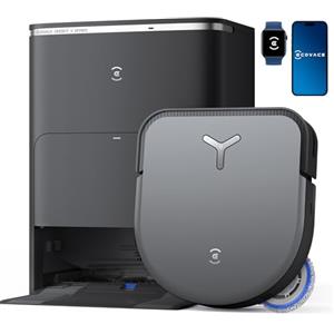ECOVACS DEEBOT X5 OMNI Robot Aspirapolvere Lavapavimenti con Stazione All-in-One, 12800Pa, Anti-grovigli, TruEdge Taglio Adattivo Bordi, Lavaggio Mocio ad Acqua Calda a 70°C, Sollevamento Mop 15mm