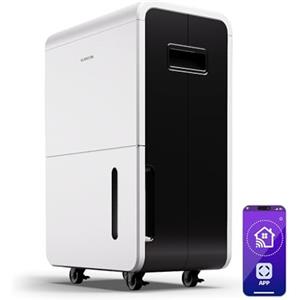 Klarstein DryFy Grand Smart 70L Deumidificatore, 70L/24h, Wi-Fi App, Serbatoio 8L, Timer 24h, Deumidificatore Portatile per Casa 60-90m², Allarme & Spegnimento Automatico, Bianco