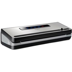 Taurus Vac6000 - Macchina sottovuoto 3 in 1 90W, Vassoio raccogli gocce rimovibile, valvola antibloccaggio, pannello di controllo Touch, display LED, nero e grigio