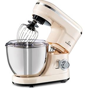 Klarstein Bella Mini - Robot da Cucina, Impastatrice Planetaria, 1200 W, 6 Livelli di Velocità, Mixer in Acciaio Inox, Funzione a Impulsi, Sistema di Miscelazione Planetario, 3 Attacchi, Crema