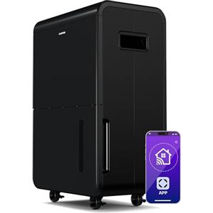 Klarstein DryFy Grand Smart 70L - Deumidificatore, WiFi App, Silenzioso, Timer 24h, Serbatoio da 8L, Deumidificatore Portatile per Casa, Bagno, Stanze 60-90m²