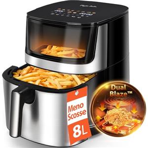 Taylor Swoden Friggitrice Ad Dria 8 Litri Dual Blaze™, Air Fryer XXL 2000W, 10 Programmi, 3 Funzioni, LED Touch Screen, Timer, Lavabile in lavastoviglie, Friggitrice Senza Olio, Per 7-9 persone