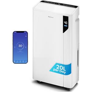 Pro Breeze® Deumidificatore Intelligente 20L/Die con Wi-Fi Sensore di Umidità Filtro a Carboni Attivi per Muffa e Umidità Modalità Bucato - per Casa Ufficio Camera da Letto